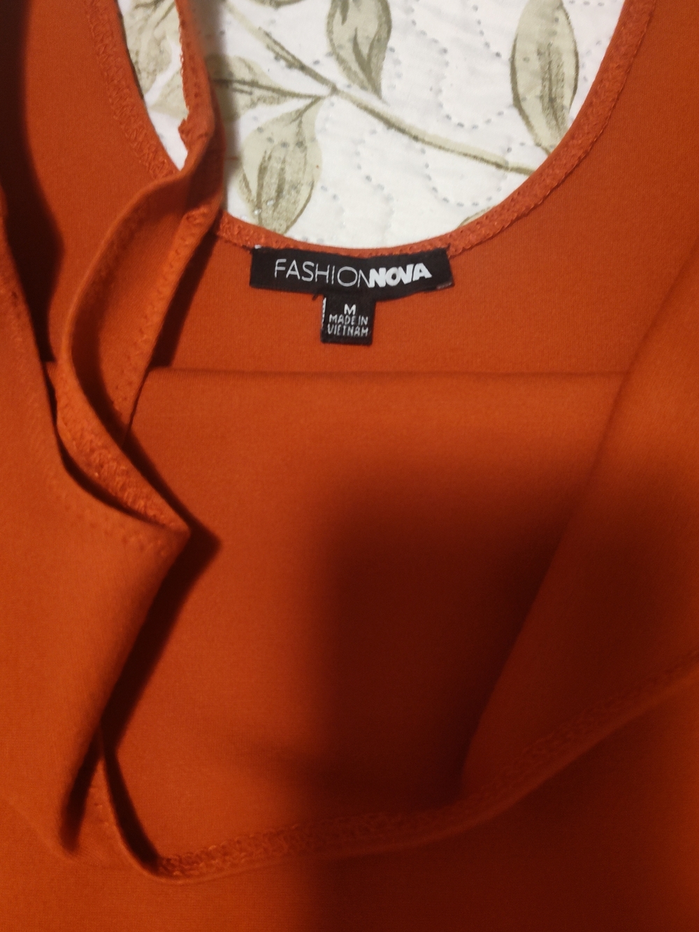 Fashion Nova Rust Orange Button-Down Top